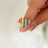 Heart Shape Zircon 925 Sterling Silver Ring Rings - Tophatter Daily Deals