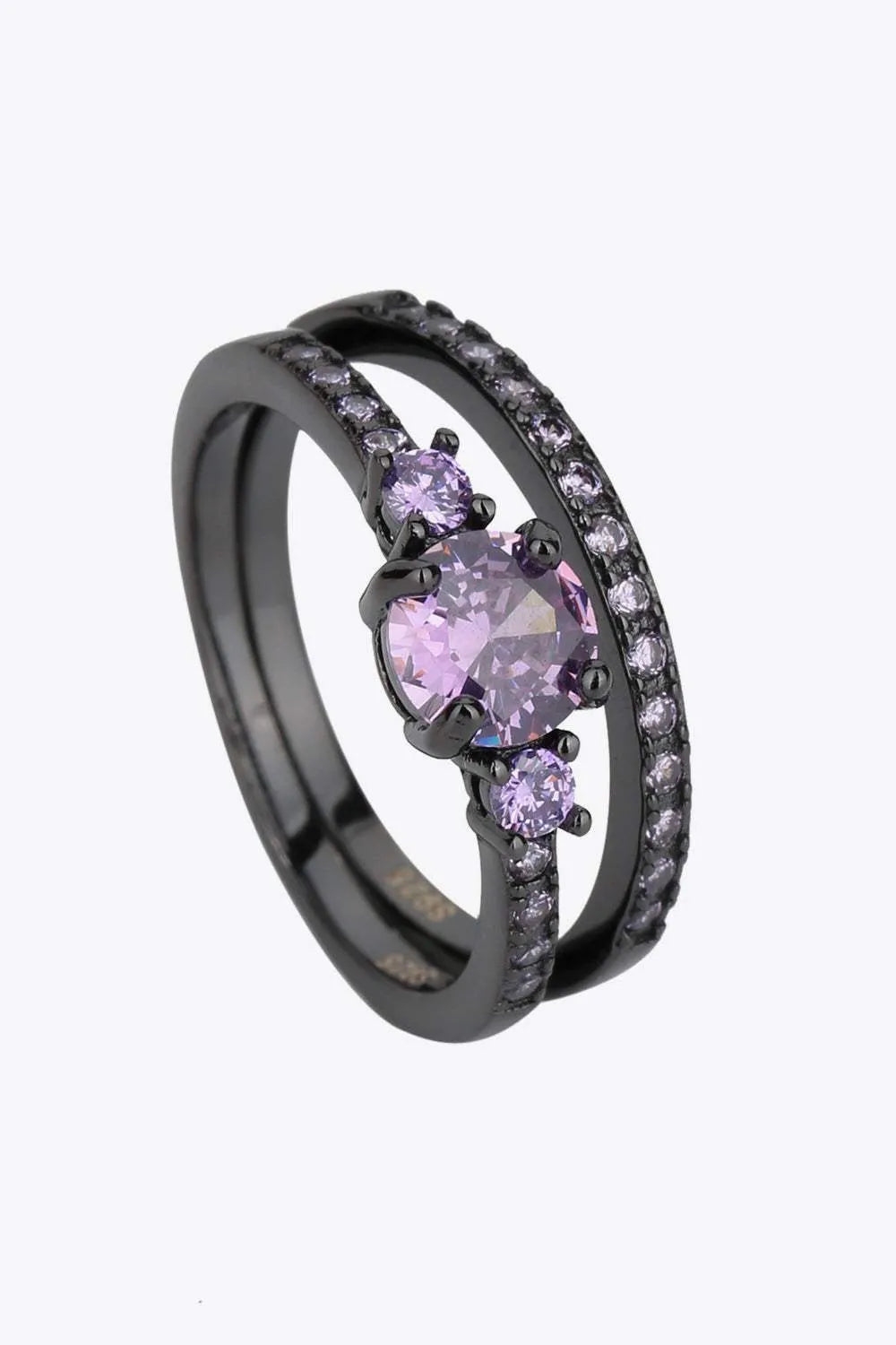 Zircon 925 Sterling Silver Ring Set Lavender Rings - Tophatter Daily Deals