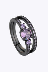 Zircon 925 Sterling Silver Ring Set Lavender Rings - Tophatter Daily Deals