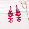 Alloy & Rhinestone Teardrop Earrings Deep Rose One Size Earrings - Tophatter Daily Deals