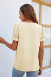 Swiss Dot Lace Trim Flounce Sleeve Blouse Blouses - Tophatter Daily Deals