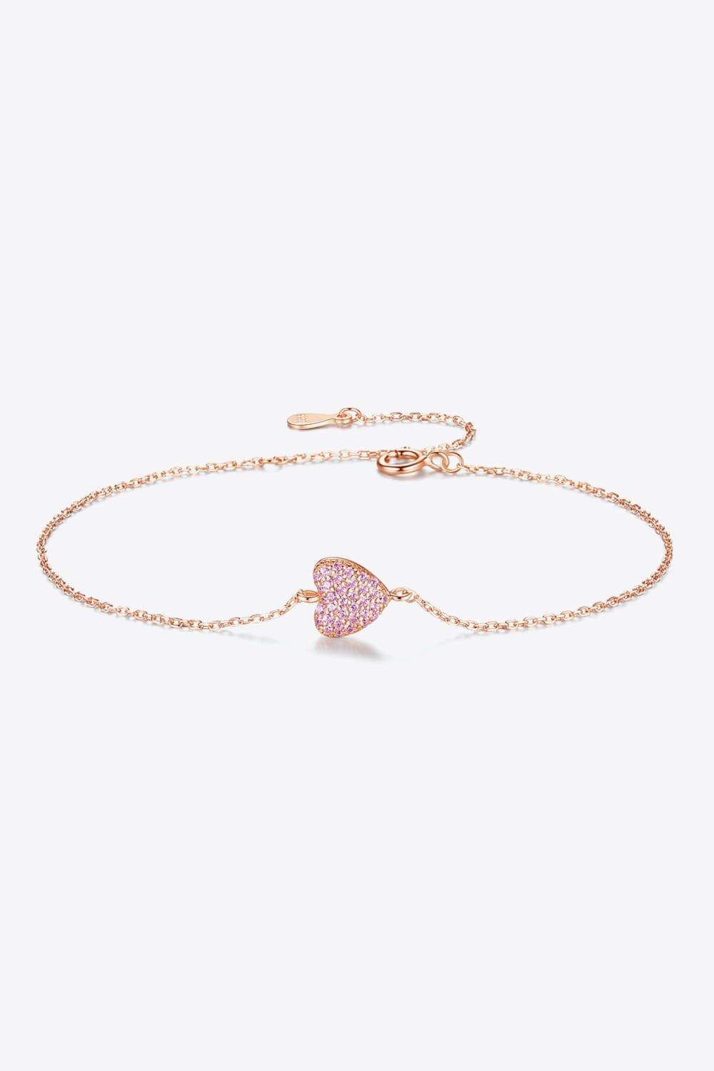 Zircon Heart 925 Sterling Silver Bracelet Bracelets - Tophatter Daily Deals
