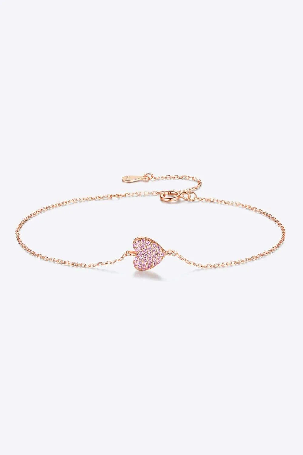 Zircon Heart 925 Sterling Silver Bracelet Bracelets - Tophatter Daily Deals
