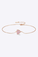 Zircon Heart 925 Sterling Silver Bracelet Bracelets - Tophatter Daily Deals