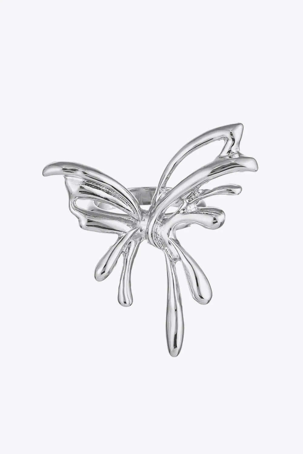 Zinc Alloy Butterfly Ring Silver One Size Rings - Tophatter Daily Deals