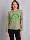 HAPPY ST. PATRICK'S DAY Round Neck T-Shirt Sage Women's T-Shirts - Tophatter Daily Deals