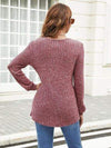 Ribbed Surplice Long Sleeve T-Shirt Women's T-Shirts - Tophatter Daily Deals