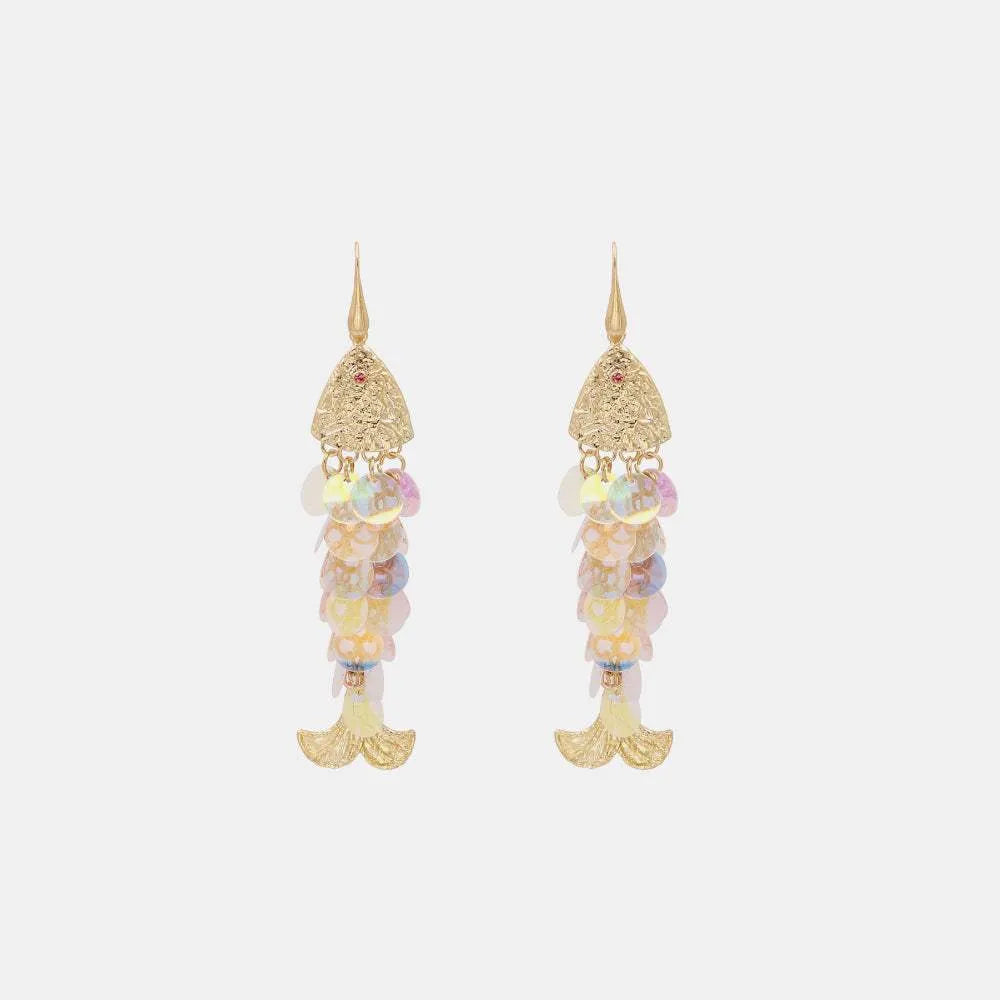 Fish Shape Dangle Earrings Cream One Size Earrings - Tophatter Daily Deals