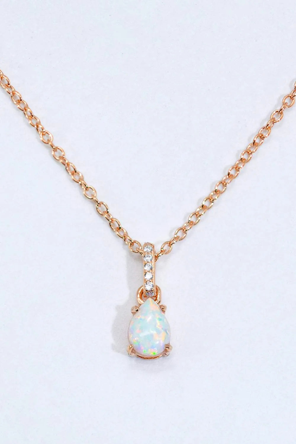 Opal Pendant 925 Sterling Silver Chain-Link Necklace Opal - Tophatter Daily Deals