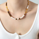 18K Gold-Plated Titanium Steel Necklace Necklaces - Tophatter Daily Deals