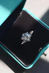 Adored 925 Sterling Silver 3 Carat Moissanite 6-Prong Ring Moissanite - Tophatter Daily Deals