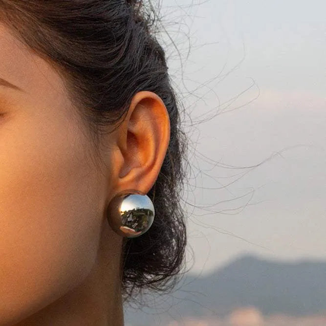Hemispherical Stainless Steel Clip On Earrings Earrings - Tophatter Daily Deals