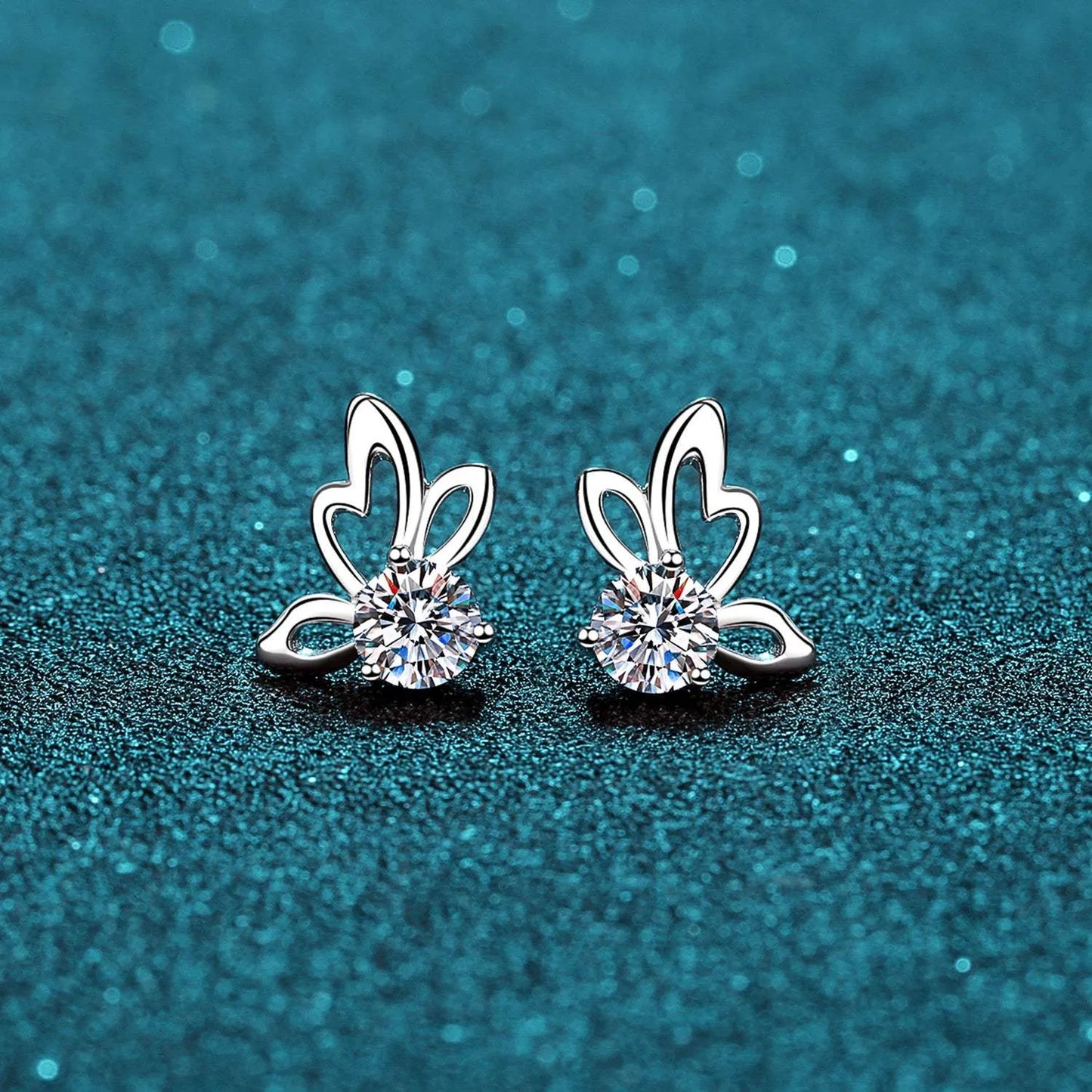 1 Carat Moissanite Butterfly Shape Earrings Moissanite - Tophatter Daily Deals