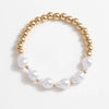 Gold-Plated Alloy Bead Bracelet Bracelets - Tophatter Daily Deals