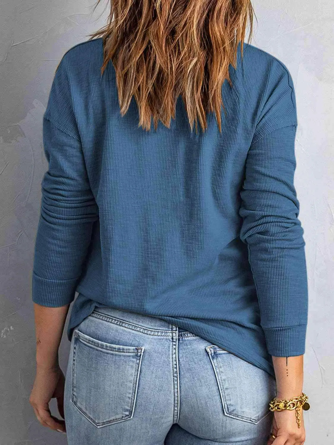 Collared Neck Half Button Top Blouses - Tophatter Daily Deals