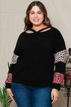 Plus Size Leopard Dropped Shoulder Long Sleeve T-Shirt Women's T-Shirts - Tophatter Daily Deals