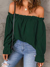 Off-Shoulder Flounce Sleeve Blouse Blouses - Tophatter Daily Deals