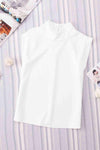 Mock Neck Cap Sleeve Blouse Blouses - Tophatter Daily Deals