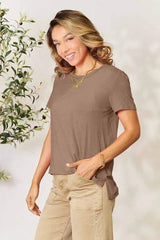 Basic Bae Full Size Round Neck Short Sleeve T-Shirt Women's T-Shirts - Tophatter Daily Deals