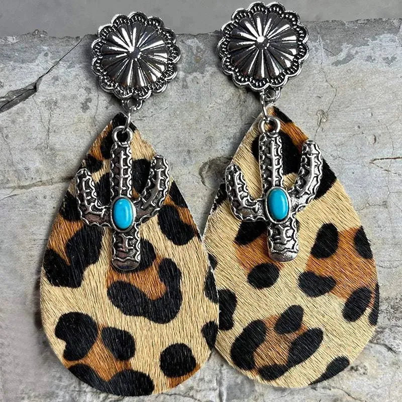 Turquoise Cactus Dangle Earrings Style D One Size Earrings - Tophatter Daily Deals