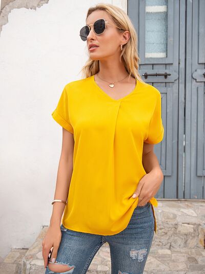 V-Neck Short Sleeve T-Shirt Women's T-Shirts - Tophatter Daily Deals