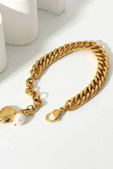 18K Gold-Plated Curb Chain Bracelet Bracelets - Tophatter Daily Deals