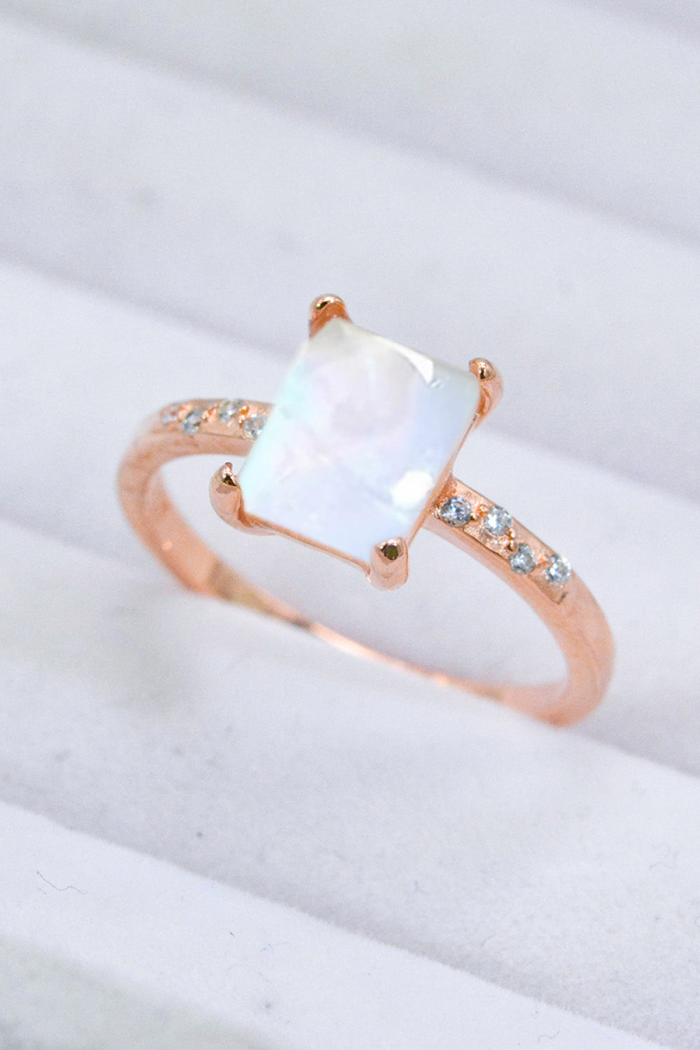 Square Moonstone Ring Moonstone - Tophatter Daily Deals