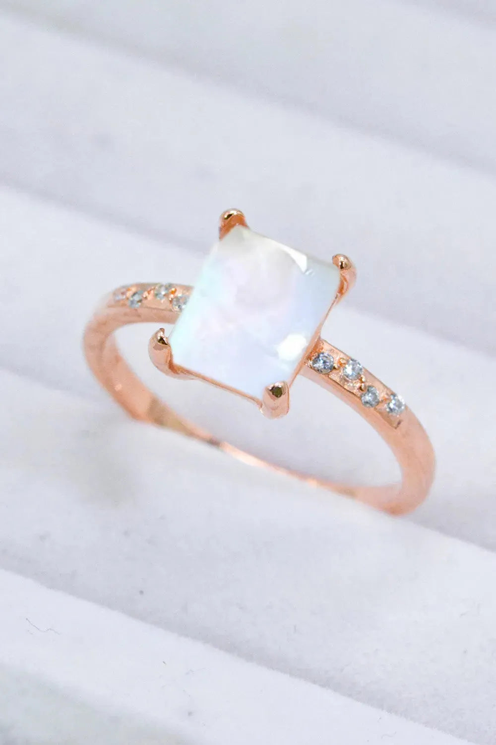 Square Moonstone Ring Moonstone - Tophatter Daily Deals