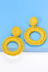 Round Shape Raffia Grass Dangle Earrings Earrings - Tophatter Daily Deals