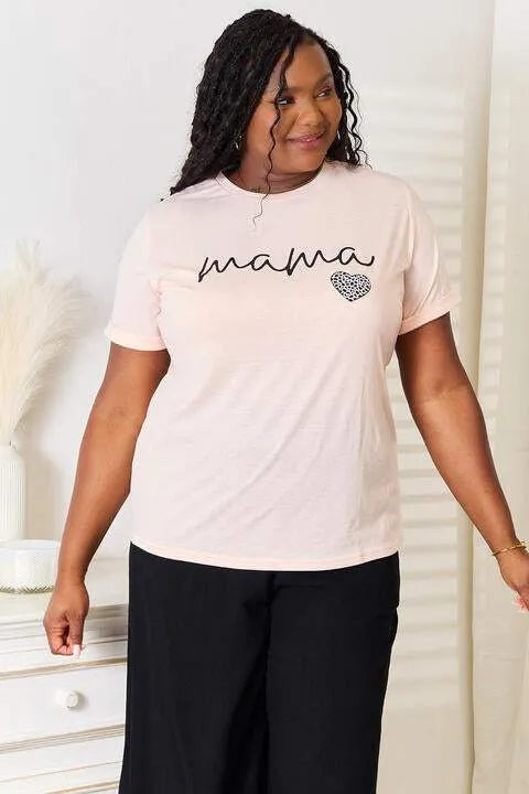 Simply Love MAMA Heart Graphic T-Shirt Women's T-Shirts - Tophatter Daily Deals