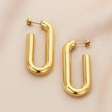 Stainless Steel Hinged Hoop Earrings Style A Gold One Size Earrings - Tophatter Daily Deals