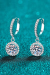 Moissanite Round-Shaped Drop Earrings - Tophatter Shopping Deals