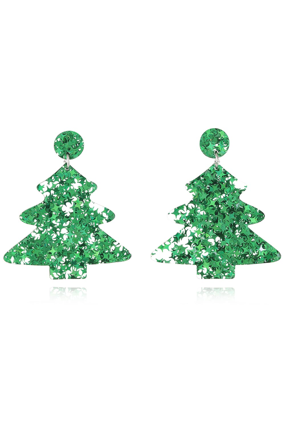 Christmas Tree Acrylic Earrings Green Style B One Size Earrings - Tophatter Daily Deals