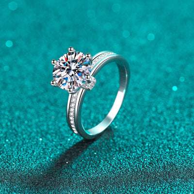 3 Carat Moissanite 925 Sterling Silver Ring Moissanite - Tophatter Daily Deals