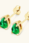 Lab-Grown Emerald Stud Earrings Earrings - Tophatter Daily Deals