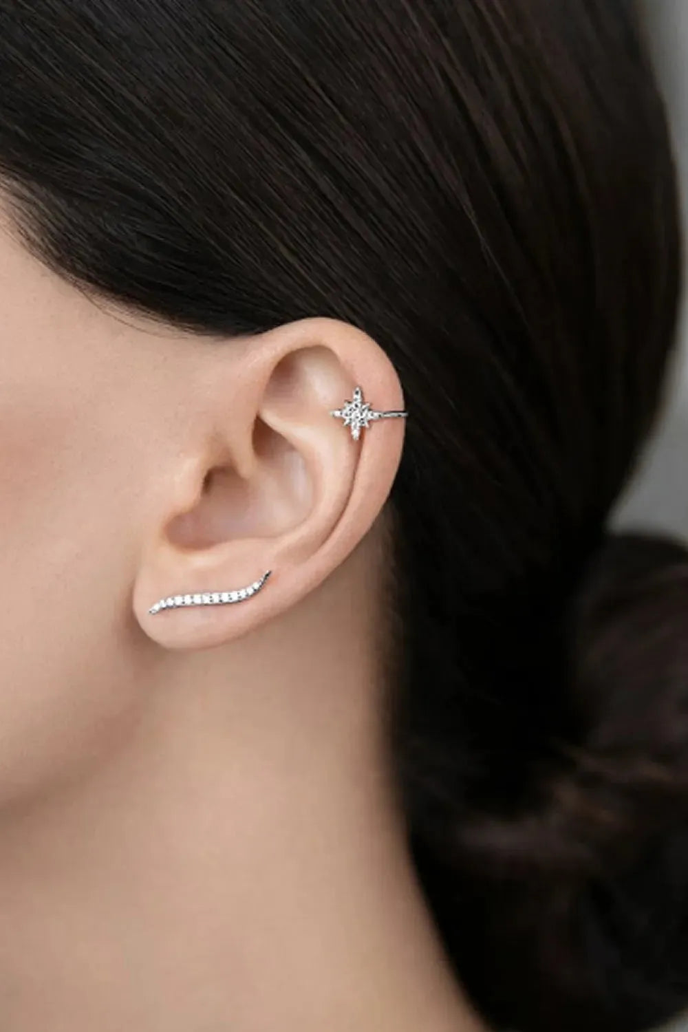 Inlaid Zircon Single Cuff Earring Earrings - Tophatter Daily Deals