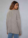 Dropped Shoulder High-Low Waffle-Knit Top Blouses - Tophatter Daily Deals