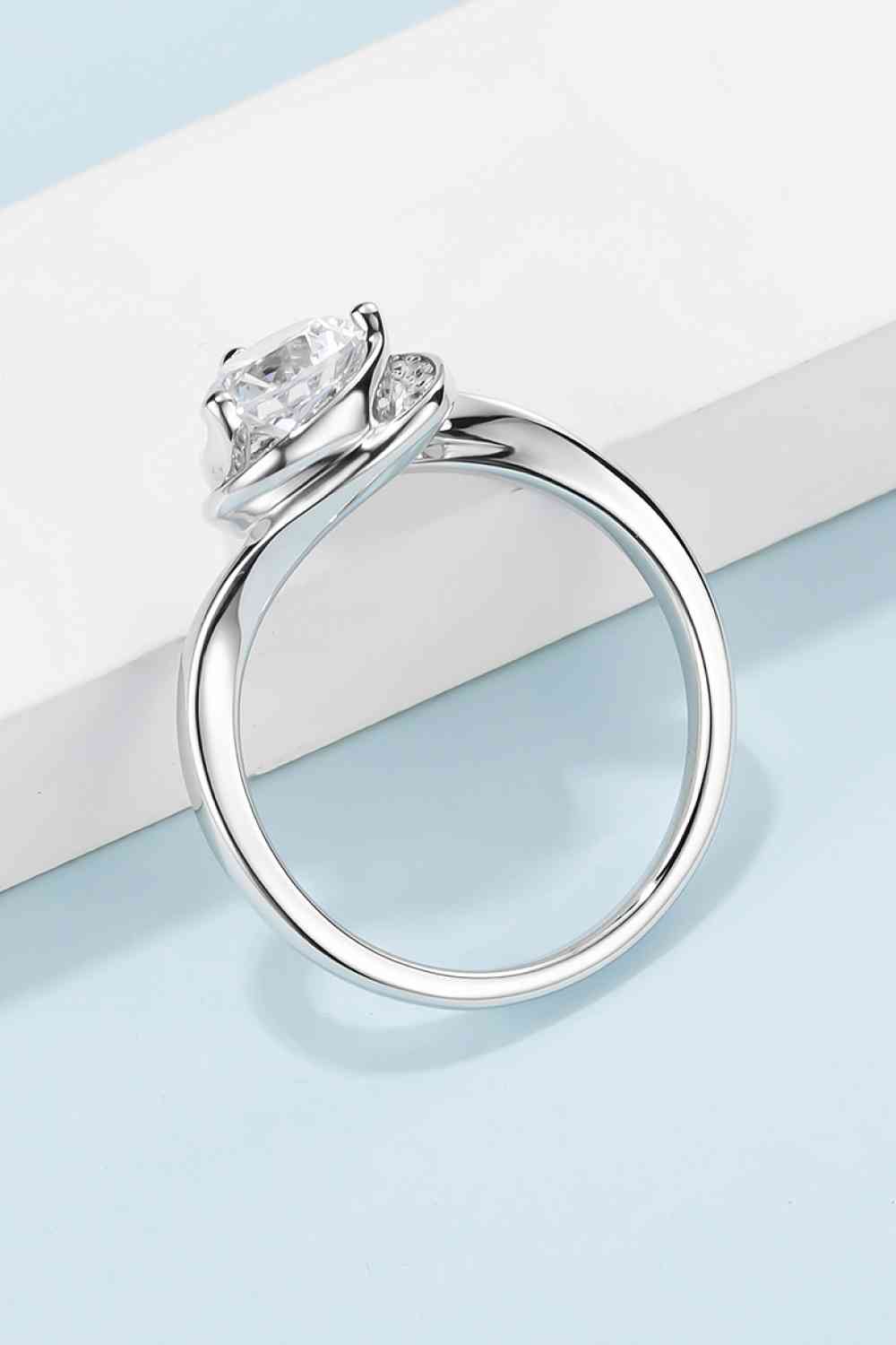 1 Carat Moissanite 925 Sterling Silver Heart Ring Moissanite - Tophatter Daily Deals