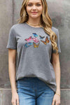 Simply Love Full Size Butterfly Graphic Cotton Tee Charcoal Women's T-Shirts - Tophatter Daily Deals