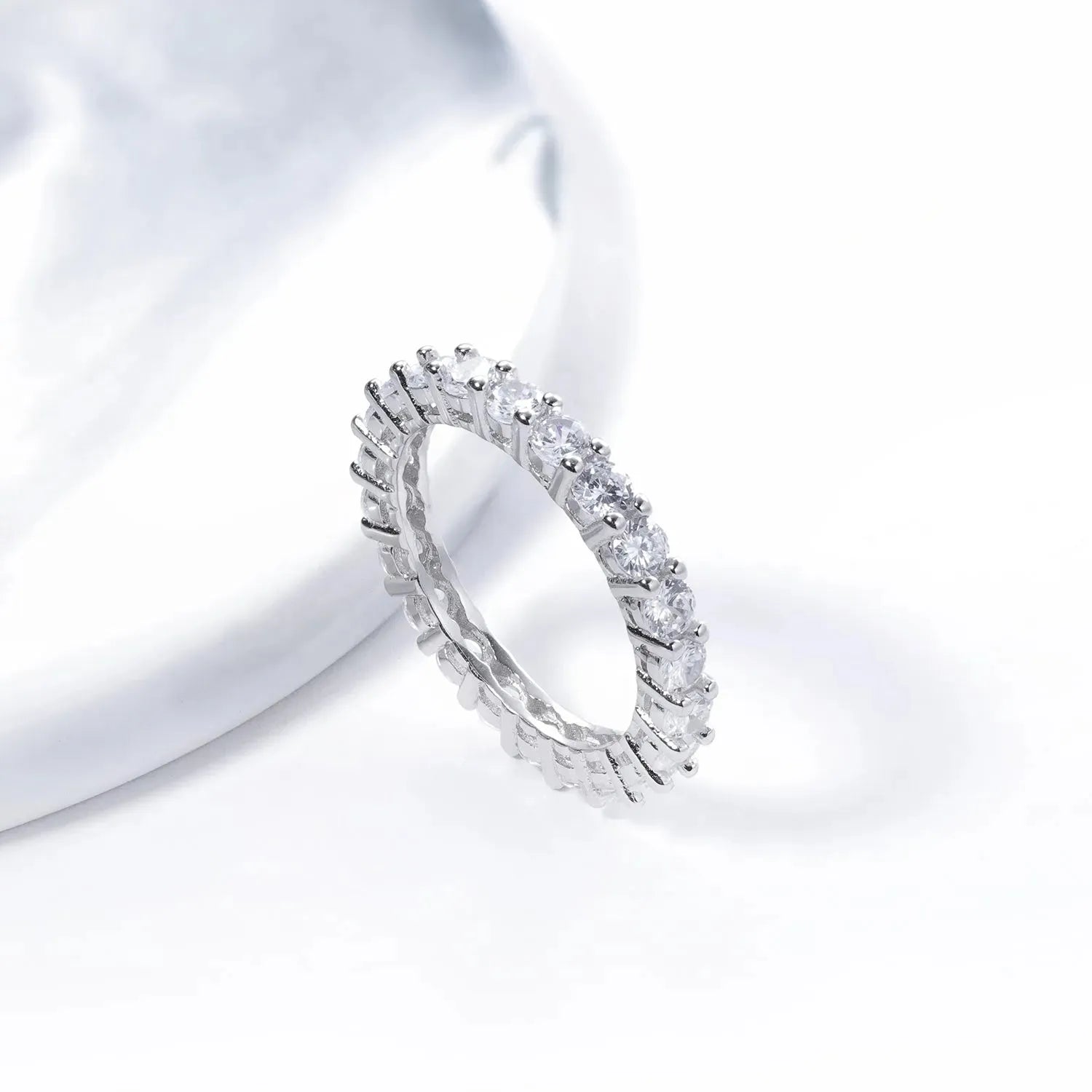 2 Piece Zircon 925 Sterling Silver Ring Rings - Tophatter Daily Deals