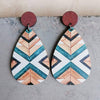 Geometric Wood Teardrop Earrings Earrings - Tophatter Daily Deals