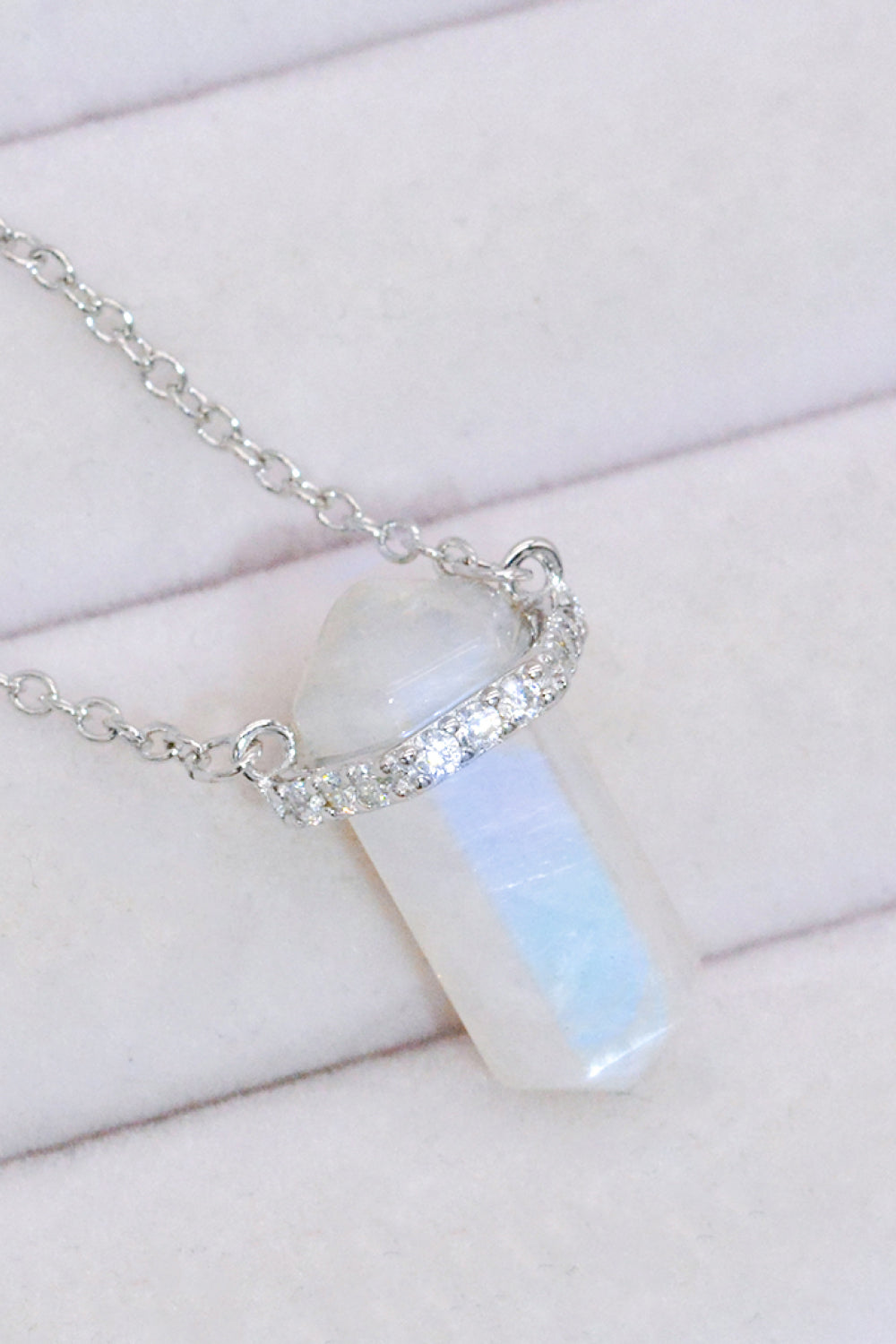 Natural Moonstone Chain-Link Necklace - Tophatter Deals