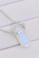 Natural Moonstone Chain-Link Necklace Moonstone - Tophatter Daily Deals