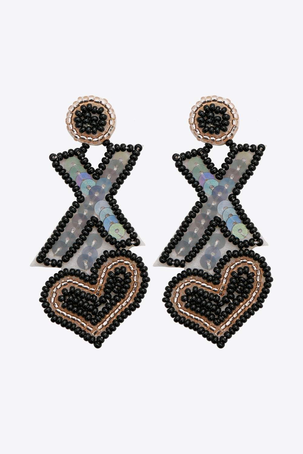 Random 2-Pair Heart and X-Shape Bead Dangle Earrings Earrings - Tophatter Daily Deals