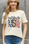 Simply Love Full Size GOD BLESS THE USA Graphic Cotton Tee Women's T-Shirts - Tophatter Daily Deals