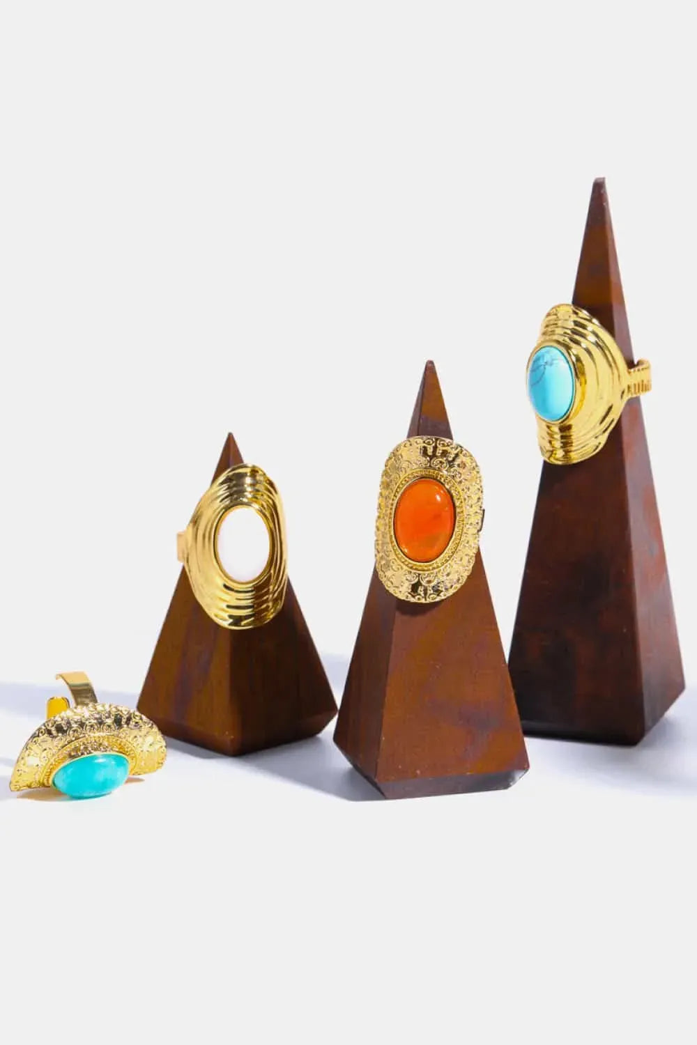 Natural Stone Copper Ring Rings - Tophatter Daily Deals