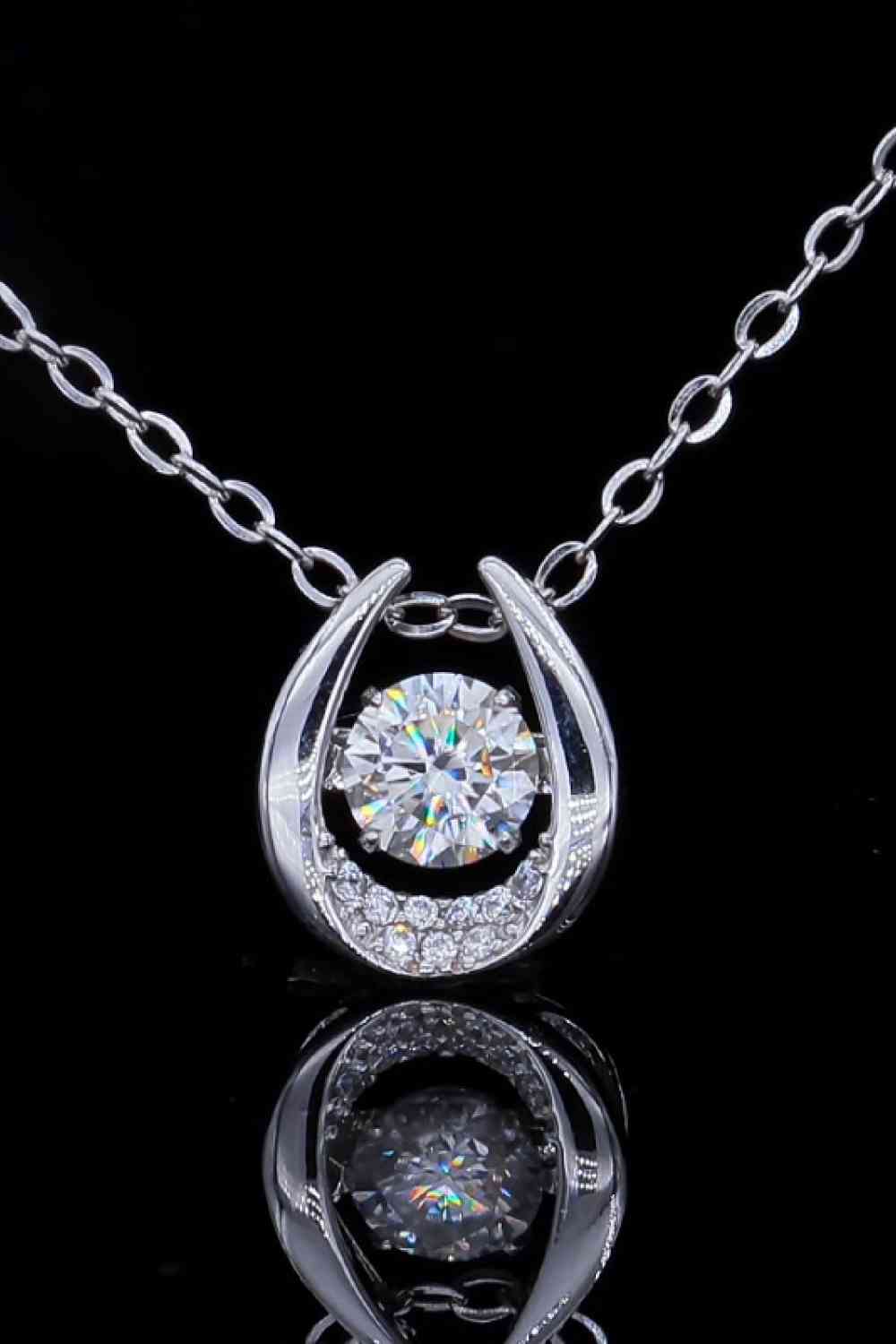 Moissanite Zircon Pendant Necklace Silver One Size Moissanite - Tophatter Daily Deals