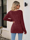 Square Neck Ribbed Long Sleeve T-Shirt Women's T-Shirts - Tophatter Daily Deals