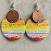 Wood & PU Drop Earrings Style A One Size Earrings - Tophatter Daily Deals