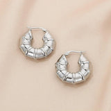 Stainless Steel Hinged Hoop Earrings Style E Silver One Size Earrings - Tophatter Daily Deals